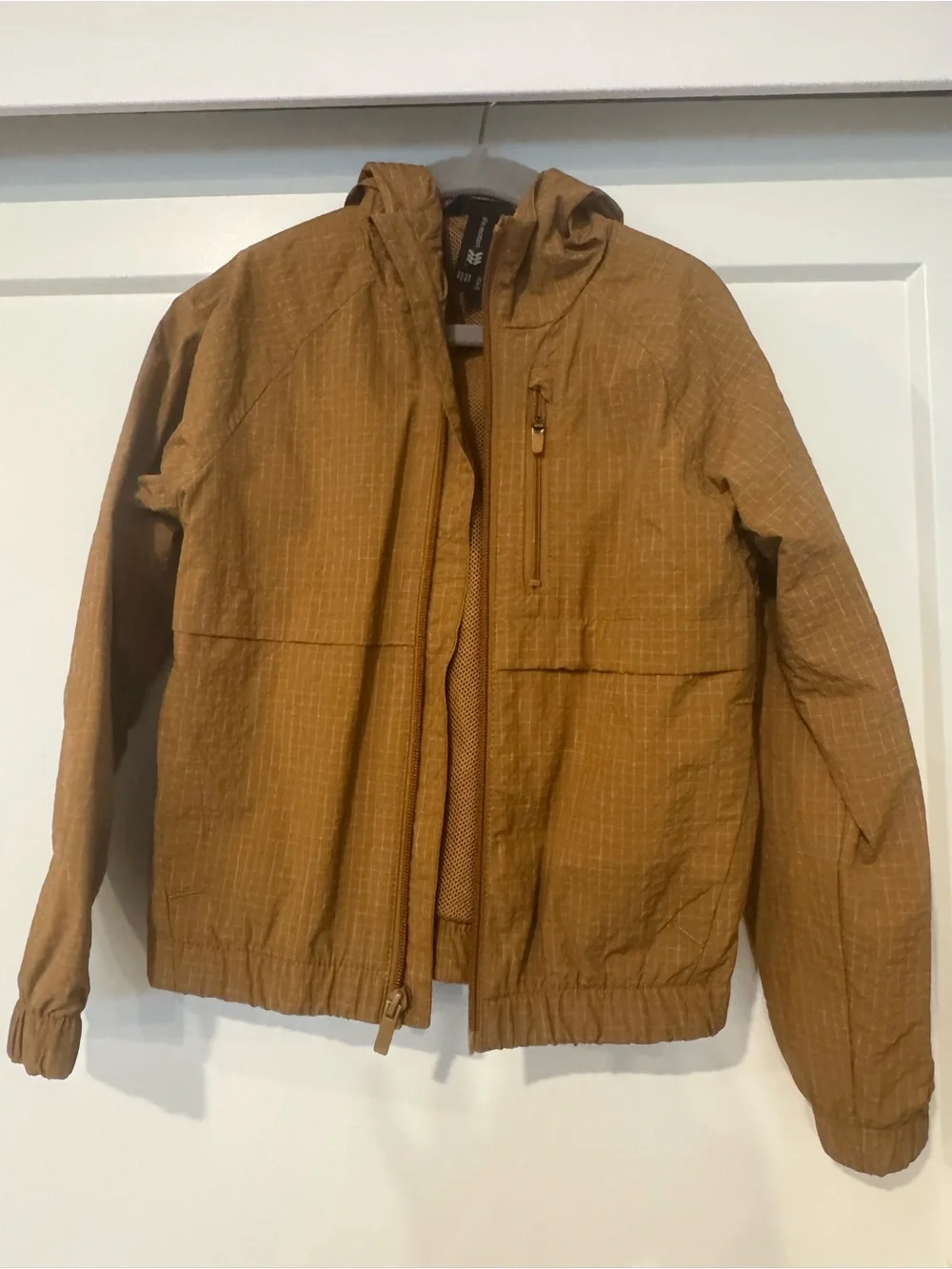 Kid’s Hooded Windbreaker Jacket - Brown Tan